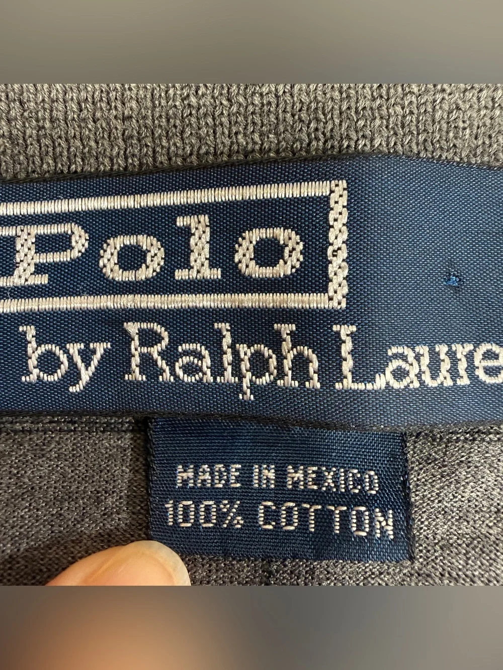 Polo Ralph Lauren Gray Windowpane Long Sleeve Polo Shirt XL